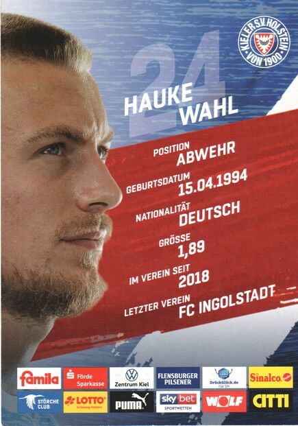 Autogramm Fussball | Holstein Kiel | 2020 | Hauke WAHL