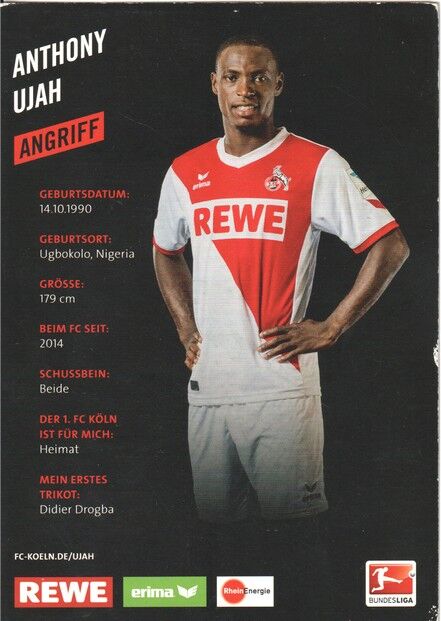 Autogramm Fussball | 1. FC Köln | 2014 | Anthony UJAH