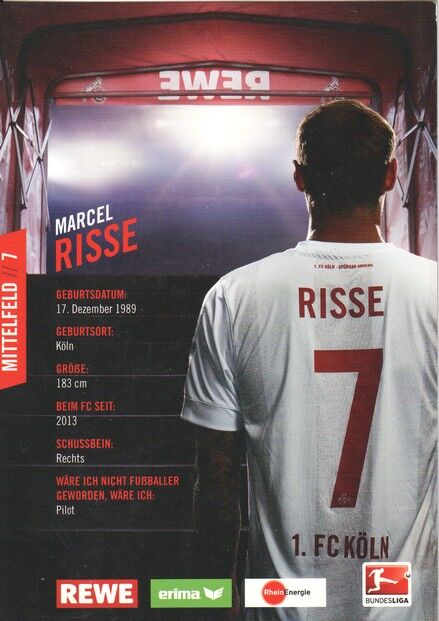 Autogramm Fussball | 1. FC Köln | 2016 | Marcel RISSE
