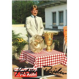 Autogramm Fussball | 1. FC Köln | 1980er | Karl-Heinz THIELEN (Portrait Color Pokale)