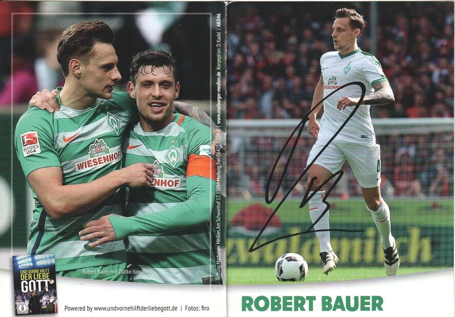 Autogramm Fussball | SV Werder Bremen | 2017 | Robert BAUER (Sonderkarte Gott)