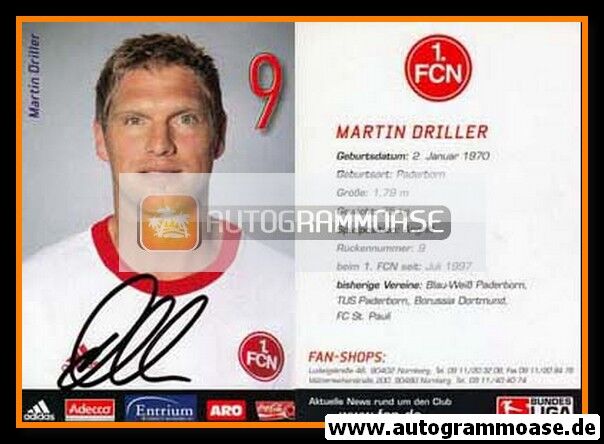 Autogramm Fussball | 1. FC Nürnberg | 2002 | Martin DRILLER