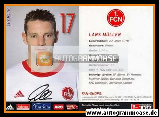Autogramm Fussball | 1. FC Nürnberg | 2002 | Lars MÜLLER