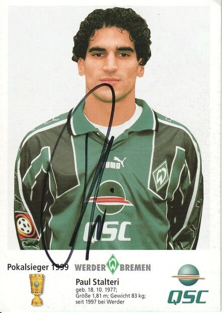 Autogramm Fussball | SV Werder Bremen | 1999 QSC | Paul STALTERI