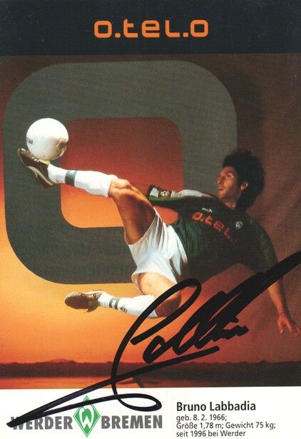 Autogramm Fussball | SV Werder Bremen | 1997 schwarz | Bruno LABBADIA
