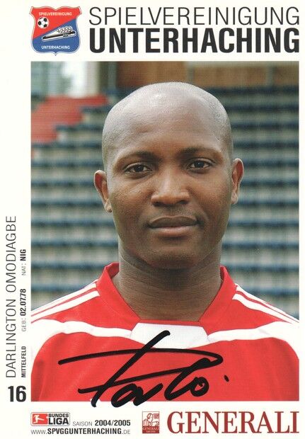 Autogramm Fussball | SpVgg Unterhaching | 2004 | Darlington OMODIAGBE