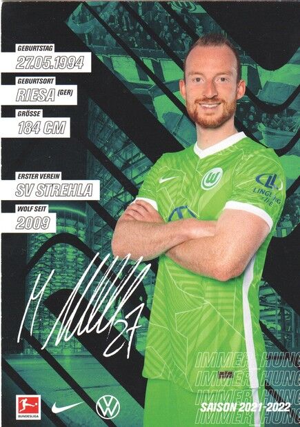 Autogramm Fussball | VfL Wolfsburg | 2021 | Maximilian ARNOLD