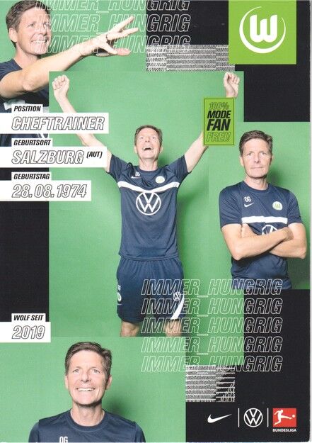 Autogramm Fussball | VfL Wolfsburg | 2020 | Oliver GLASNER