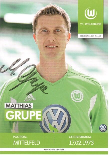 Autogramm Fussball | VfL Wolfsburg | 2010er TM | Matthias GRUPE