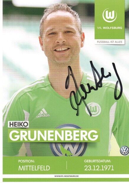 Autogramm Fussball | VfL Wolfsburg | 2010er TM | Heiko GRUNENBERG