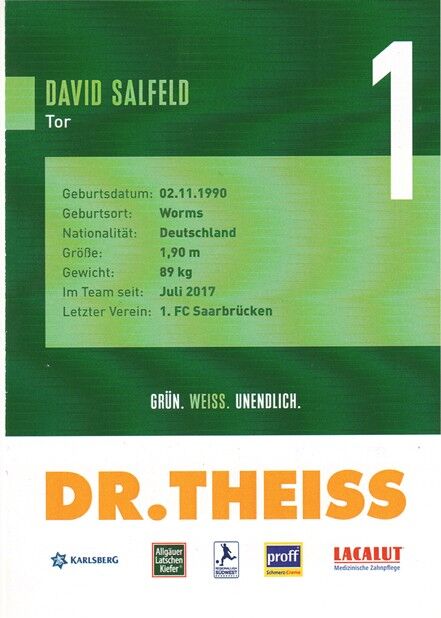 Autogramm Fussball | FC Homburg | 2021 | David SALFELD