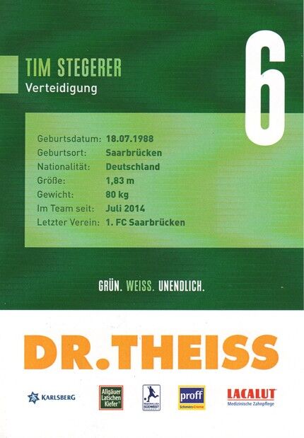 Autogramm Fussball | FC Homburg | 2021 | Tim STEGERER