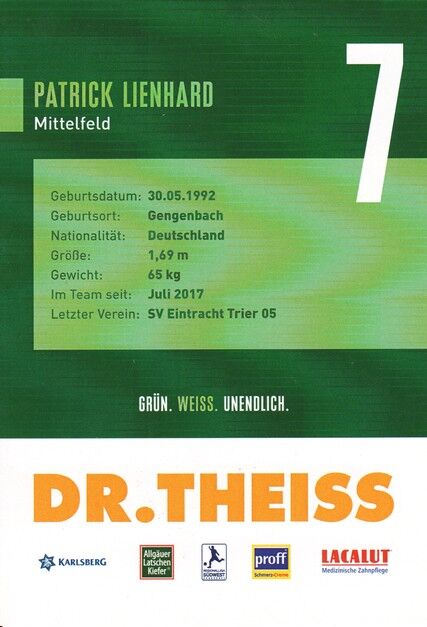 Autogramm Fussball | FC Homburg | 2021 | Patrick LIENHARD