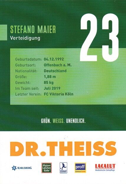Autogramm Fussball | FC Homburg | 2021 | Stefano MAIER
