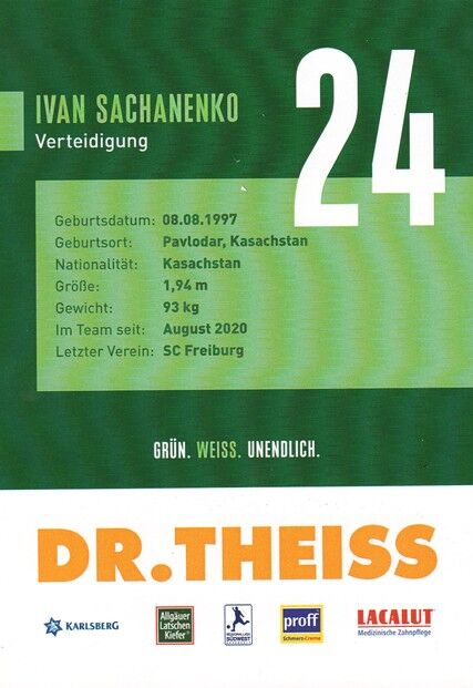 Autogramm Fussball | FC Homburg | 2021 | Ivan SACHANENKO