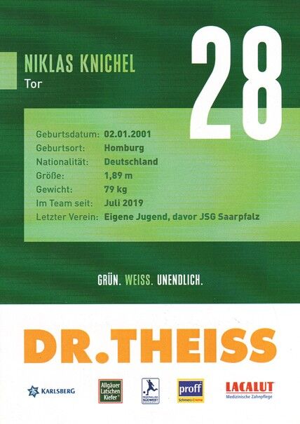 Autogramm Fussball | FC Homburg | 2021 | Niklas KNICHEL