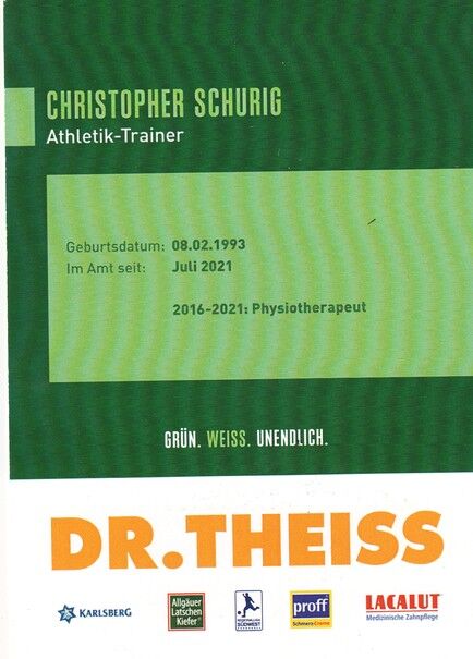 Autogramm Fussball | FC Homburg | 2021 | Christopher SCHURIG