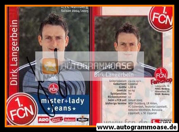 Autogramm Fussball | 1. FC Nürnberg | 2004 | Dirk LANGERBEIN