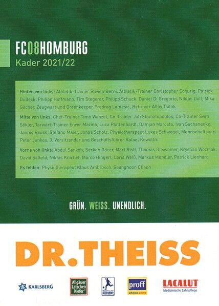 Mannschaftskarte Fussball | FC Homburg | 2021