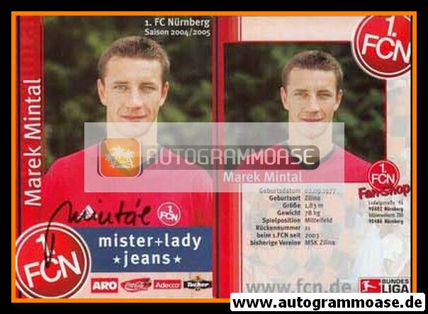 Autogramm Fussball | 1. FC Nürnberg | 2004 | Marek MINTAL