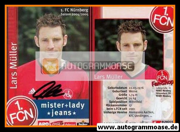 Autogramm Fussball | 1. FC Nürnberg | 2004 | Lars MÜLLER