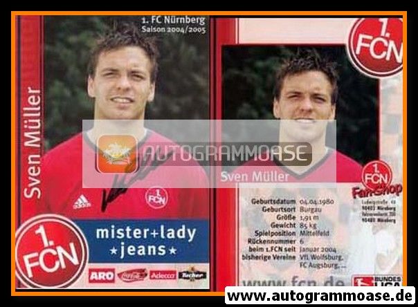 Autogramm Fussball | 1. FC Nürnberg | 2004 | Sven MÜLLER