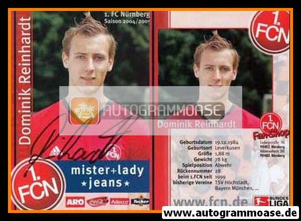 Autogramm Fussball | 1. FC Nürnberg | 2004 | Dominik REINHARDT