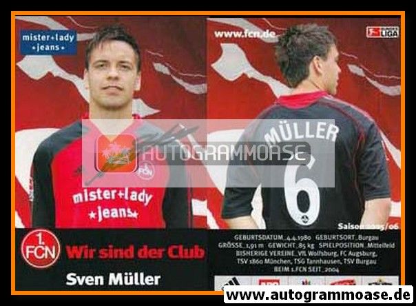 Autogramm Fussball | 1. FC Nürnberg | 2005 | Sven MÜLLER