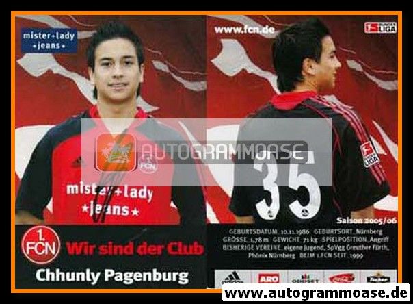 Autogramm Fussball | 1. FC Nürnberg | 2005 | Chhunly PAGENBURG