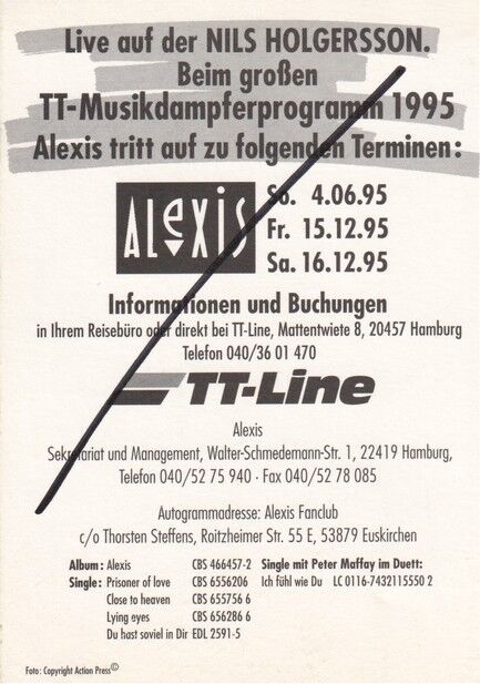 Autogramm Pop | ALEXIS | 1995 (Portrait Color) Action Press