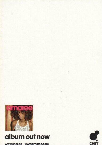 Autogramm Pop (UK) | AMAREE | 2010er (Portrait Color Chet)