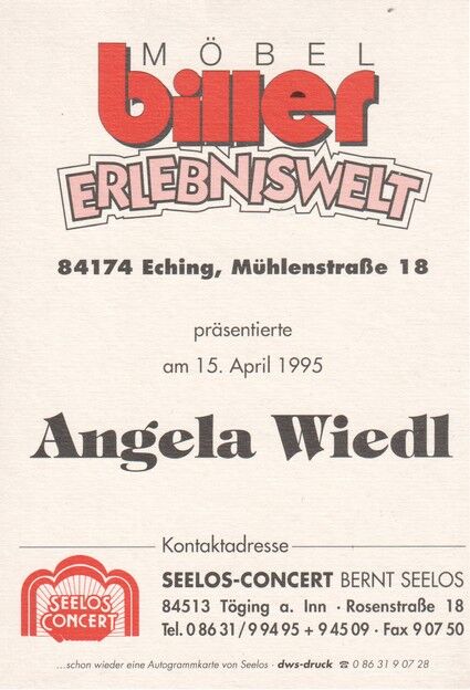 Autogramm Volksmusik | Angela WIEDL | 1995 (Portrait Color Biller)