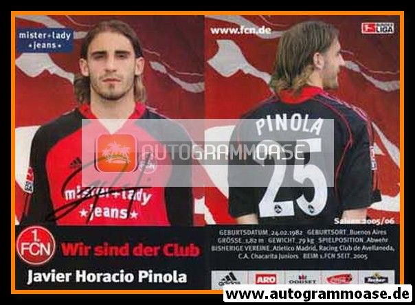 Autogramm Fussball | 1. FC Nürnberg | 2005 | Javier Horacio PINOLA