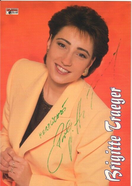 Autogramm Volksmusik | Brigitte TRAEGER | 1999 >"Paradies Auf Zeit" (Portrait Color) Bogner