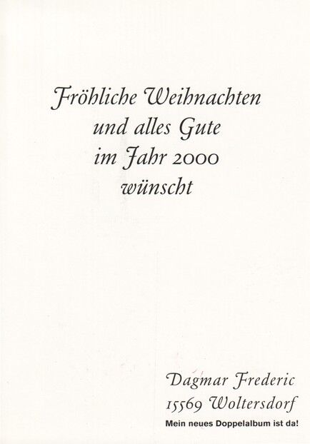 Autogramm Schlager | Dagmar FREDERIC | 2000 (Portrait Color)