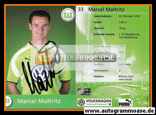 Autogramm Fussball | VfL Wolfsburg | 2000 | Marcel MALTRITZ