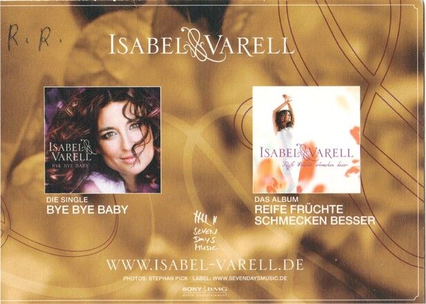 Autogramm Film / Schlager | Isabel VARELL | 2007 "Reife Früchte" (Portrait Color Sony)