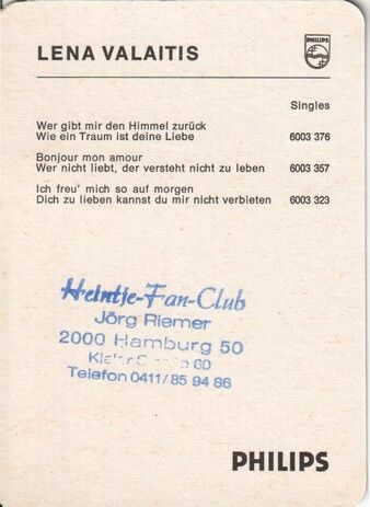 Autogramm Schlager | Lena VALAITIS | 1974 "Himmel Zurück" (Portrait Color Philips)