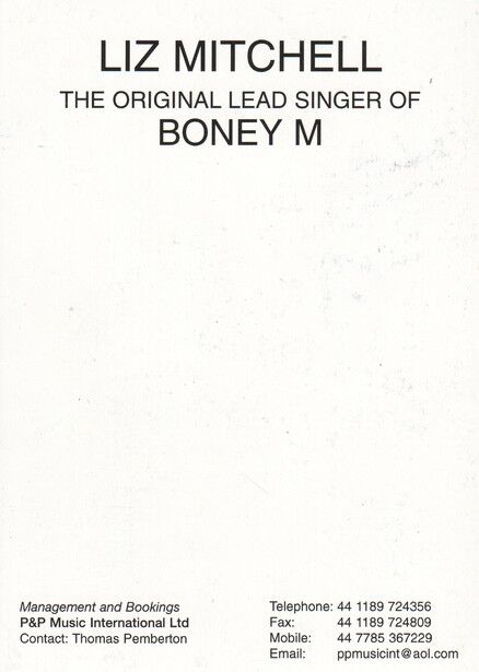 Autogramm Pop (UK) | Liz MITCHELL | 1990er (Portrait Color P&P) Boney M