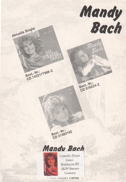 Autogramm Schlager | Mandy BACH | 2000 "Die Strasse Tanzt" (Portrait Color) KINDERSTAR