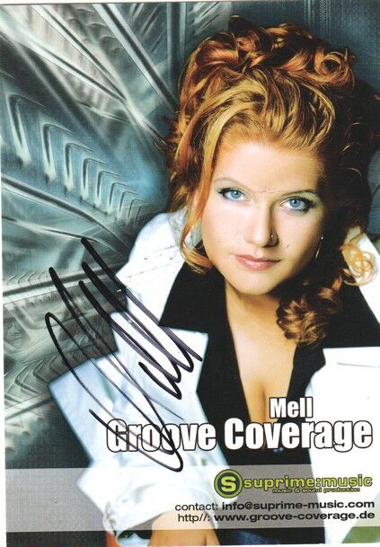 Autogramm Pop | MELL (Groove Coverage) | 2000er (Portrait Color Suprime)