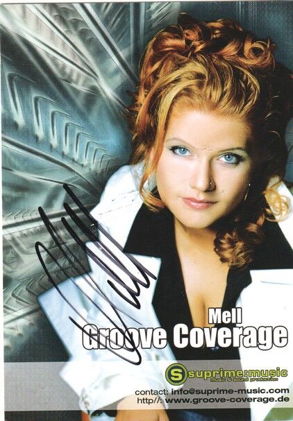 Autogramm Pop | MELL (Groove Coverage) | 2000er (Portrait Color Suprime)