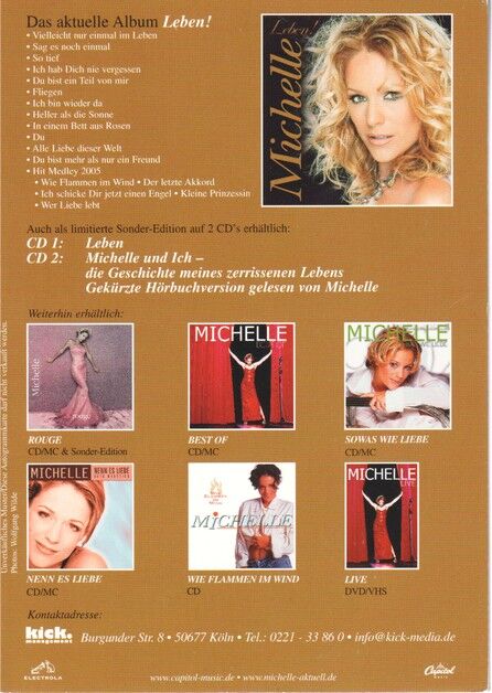 Autogramm Schlager | MICHELLE | 2005 "Leben!" (Portrait Color Capitol)