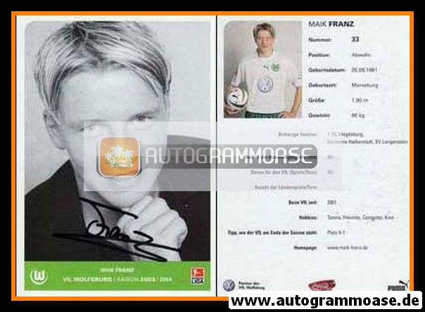 Autogramm Fussball | VfL Wolfsburg | 2003 | Maik FRANZ