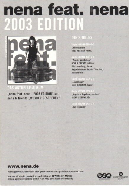 Autogramm Rock | NENA | 2003 "feat. Nena" (Portrait Color Warner)