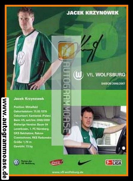 Autogramm Fussball | VfL Wolfsburg | 2006 | Jacek KRZYNOWEK