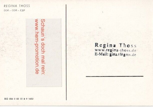 Autogramm Schlager | Regina THOSS | 1970er (Portrait SW DDR)