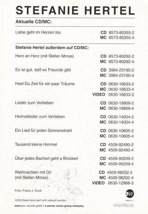 Autogramm Volksmusik | Stefanie HERTEL | 2000 "Liebe Im Herzen" (Portrait Color EW) 1