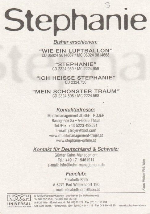 Autogramm Schlager | STEPHANIE (Kinderstar) | 2004 "Wie Ein Luftballon" (Portrait Color Koch)