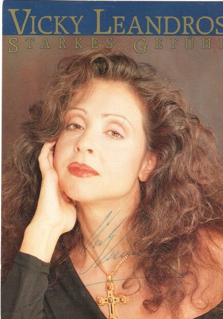 Autogramm Schlager | Vicky LEANDROS | 1990 "Starke Gefühle" (Portrait Color Intercord)